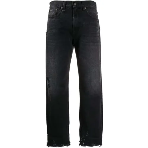 Schwarze Cropped Denim Jeans , Damen, Größe: W26 - R13 - Modalova