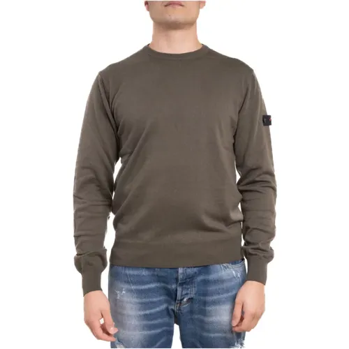 Logo Patch Crew Neck Sweater , male, Sizes: XL, 2XL - Peuterey - Modalova