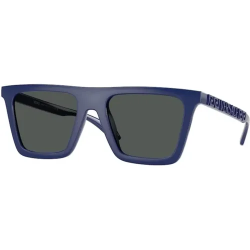 Frame, Dark Grey Lenses Sunglasses , male, Sizes: 53 MM - Versace - Modalova