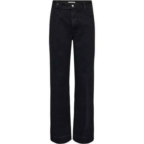Schwarze Jeans mit geradem Bein und gepresster Vorderseite , Damen, Größe: S - Co'Couture - Modalova