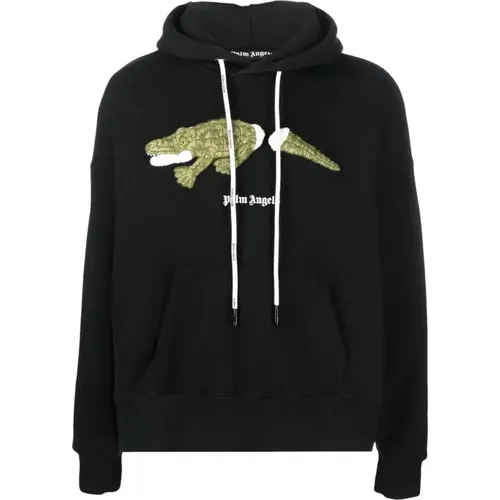 Cotton Sweatshirt with Hood , male, Sizes: L, M - Palm Angels - Modalova