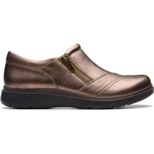 Bronzefarbene Damen Loafer Weite Schuhe , Damen, Größe: 37 1/2 EU - Clarks - Modalova