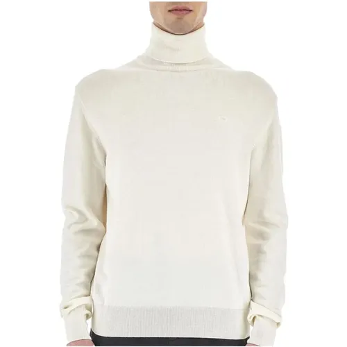 Weißer Baumwoll-Wollmisch Rollkragenpullover , Herren, Größe: XL - LA MARTINA - Modalova