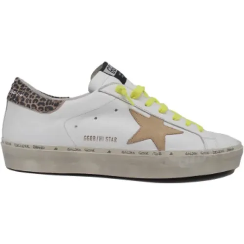 White Leo Hi Star Sneakers , male, Sizes: 9 UK - Golden Goose - Modalova