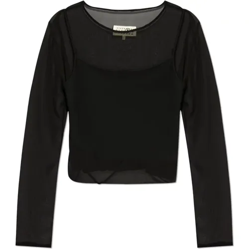 Double-layered top , female, Sizes: XS - MM6 Maison Margiela - Modalova