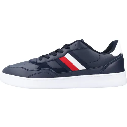 Retro Court Cupsole Leder Sneakers , Herren, Größe: 42 EU - Tommy Hilfiger - Modalova