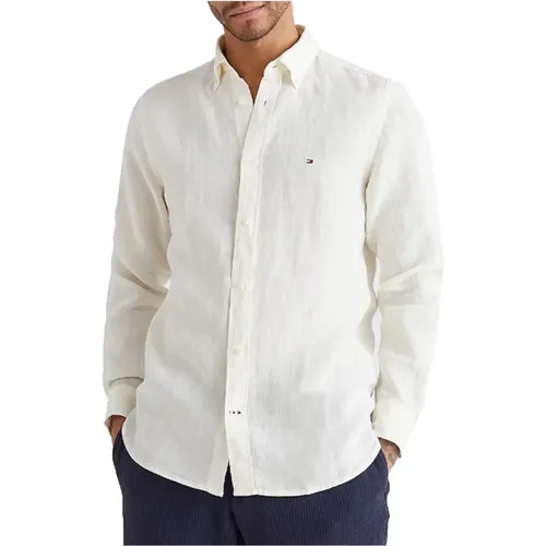 Breathable Linen Shirt , male, Sizes: XL, 2XL - Tommy Hilfiger - Modalova
