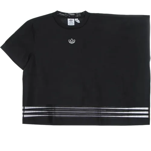 Schwarzes Trefoil Streetwear T-Shirt für Damen , Damen, Größe: XL - Adidas - Modalova