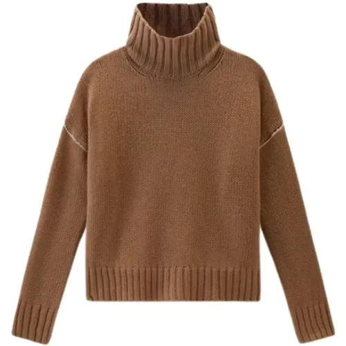 Pure Virgin Wool High Collar Turtleneck , female, Sizes: L - Woolrich - Modalova