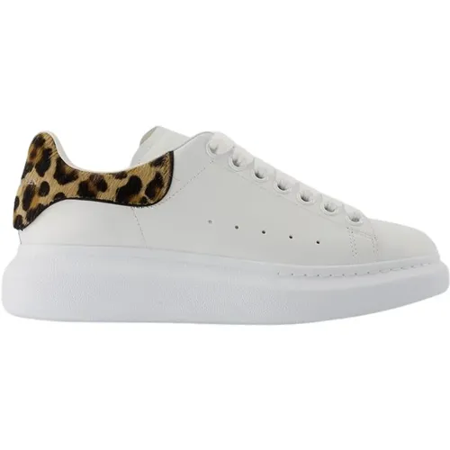 Weiße Leopard Oversized Sneakers Leder , Damen, Größe: 36 1/2 EU - alexander mcqueen - Modalova