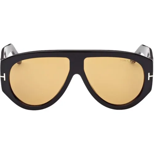 Oversized Braune Tropfen Sonnenbrille , unisex, Größe: 60 MM - Tom Ford - Modalova