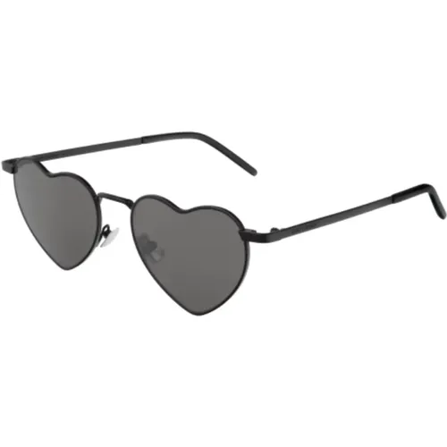 Herzförmige Sonnenbrille Lou Lou SL 301-002 Schwarz , Damen, Größe: 52 MM - Saint Laurent - Modalova