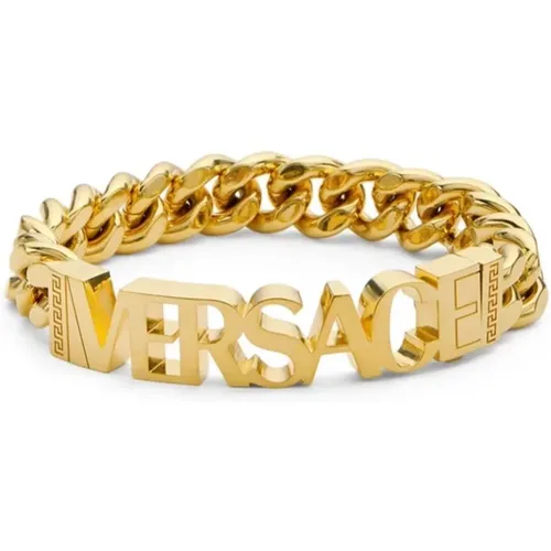 Gold Metall Armband , Herren, Größe: L - Versace - Modalova