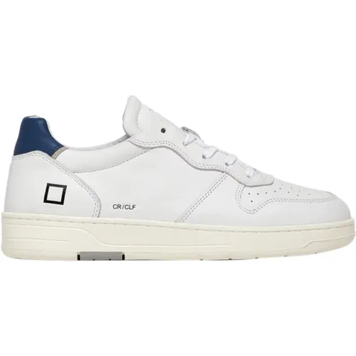 Weiß-Blaue Ledersneakers , Herren, Größe: 41 EU - D.a.t.e. - Modalova