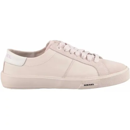 Leather Sneakers with Rubber Sole , female, Sizes: 6 UK, 5 UK, 8 UK, 7 UK, 3 UK, 4 UK - Diesel - Modalova