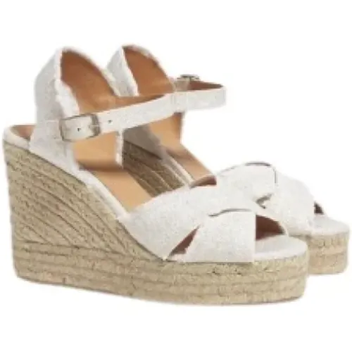 Bromelia/8ED/032 Oro Blanco Keilabsatz-Espadrilles , Damen, Größe: 40 EU - Castañer - Modalova