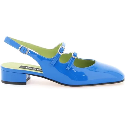 Patent leather pêche slingback mary jane , female, Sizes: 3 UK, 7 UK - Carel - Modalova