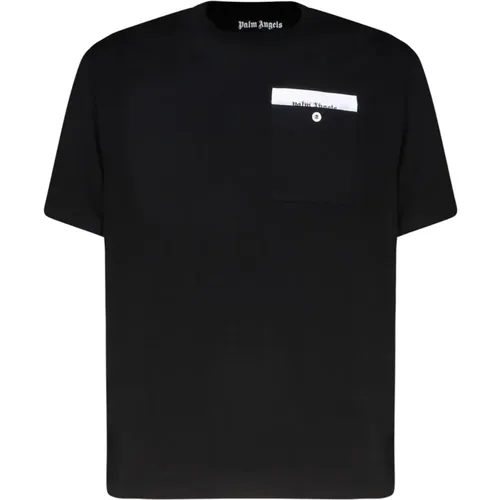 Logo Tape T-Shirt Schwarz,T-Shirts - Palm Angels - Modalova