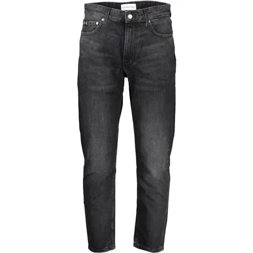 High Waist Denim Jeans, Bestickt, Gewaschener Effekt , Herren, Größe: W26 - Calvin Klein - Modalova