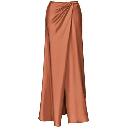 Golden Draped Skirt , female, Sizes: S, M - pinko - Modalova