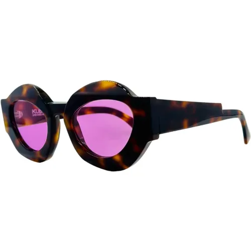 Einzigartige Braun Rosa Sonnenbrille X22 , Damen, Größe: ONE Size - Kuboraum - Modalova