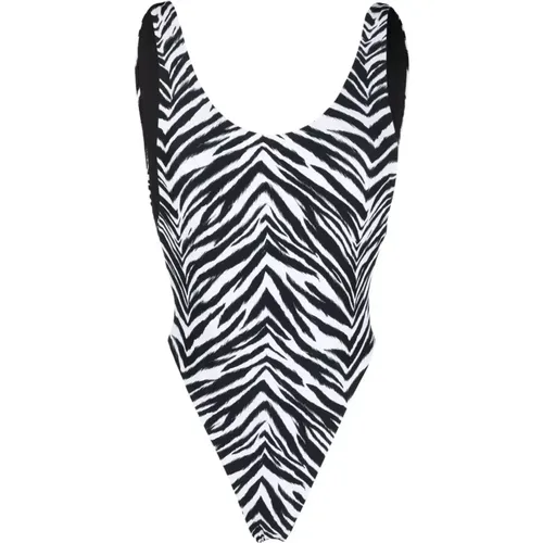 Zebra Print High-Rise Leg Swimsuit , Damen, Größe: M - Reina Olga - Modalova