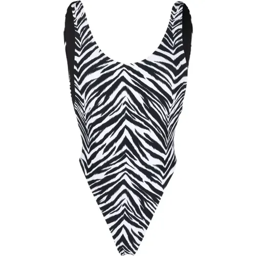 Zebra Print High-Rise Leg Swimsuit , Damen, Größe: L - Reina Olga - Modalova