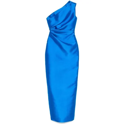 Blaues One-Shoulder Maxikleid , Damen, Größe: XS - Solace London - Modalova