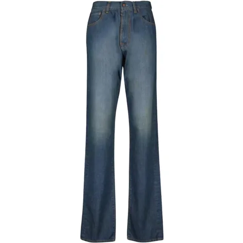 Gerade Bein Denim Jeans Blau Gewaschen , Damen, Größe: W27 - Maison Margiela - Modalova