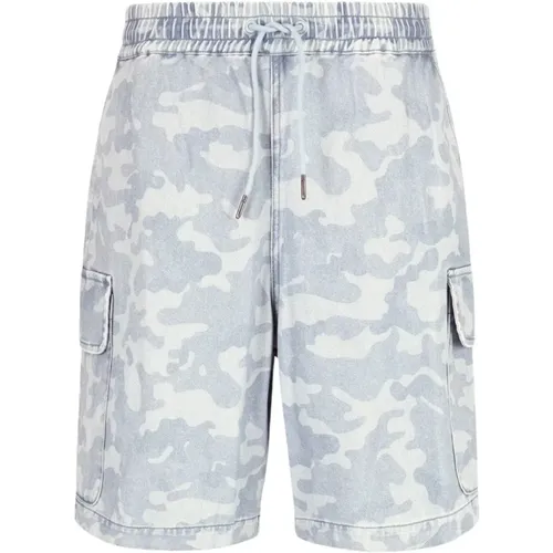 Camouflage Denim Cotton Men's Bermuda Shorts , male, Sizes: W29, W30, W34, W33, W31, W32 - Armani Exchange - Modalova