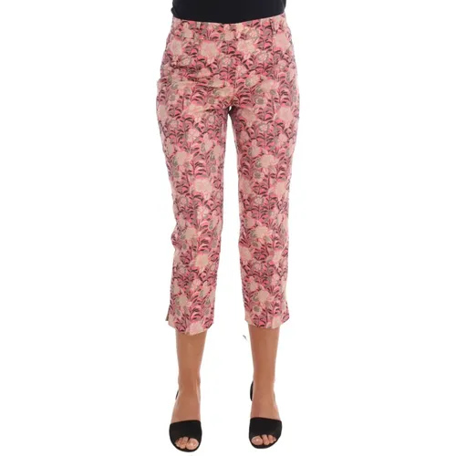 Rosa Blumen Brokat Capri Hose , Damen, Größe: XS - Dolce & Gabbana - Modalova