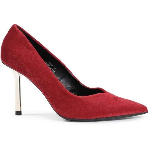 Rote Stoff High-Heel Pumpe , Damen, Größe: 36 EU - 19v69 Italia - Modalova