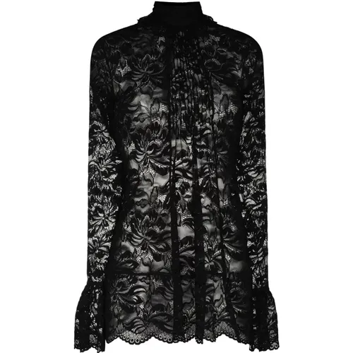 Lace Top with High Collar , female, Sizes: M - Paco Rabanne - Modalova