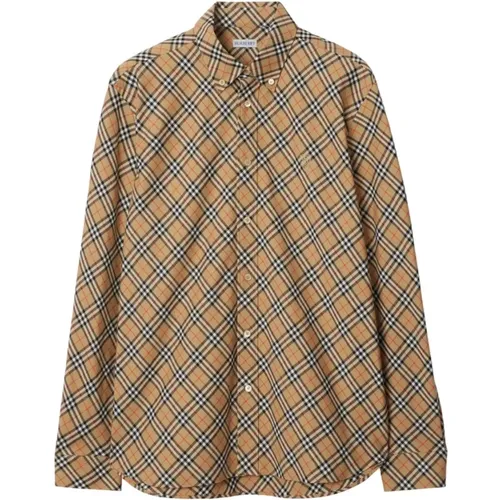 Vintage Check Muster Baumwollhemd , Herren, Größe: L - Burberry - Modalova