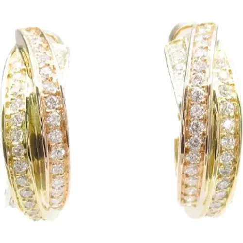 Pre-owned Gold earrings , female, Sizes: ONE SIZE - Cartier Vintage - Modalova