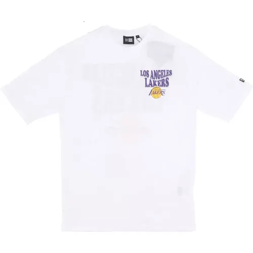 NBA Script Lakers Tee Weiß/Lila , Herren, Größe: XL - new era - Modalova