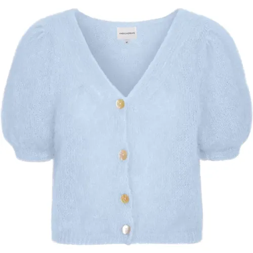 Hellblauer V-Ausschnitt Cardigan , Damen, Größe: XL - American Dreams - Modalova