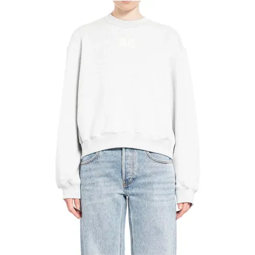 Terry Crew Sweatshirt mit Puff Paint Logo , Damen, Größe: L - alexander wang - Modalova