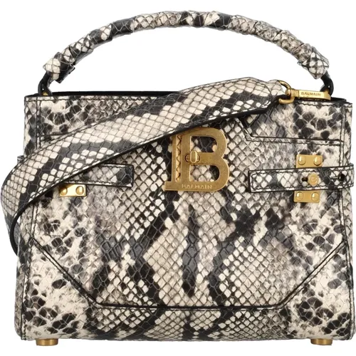 Grey Phyton B-Buzz 22 Handbag , female, Sizes: ONE SIZE - Balmain - Modalova