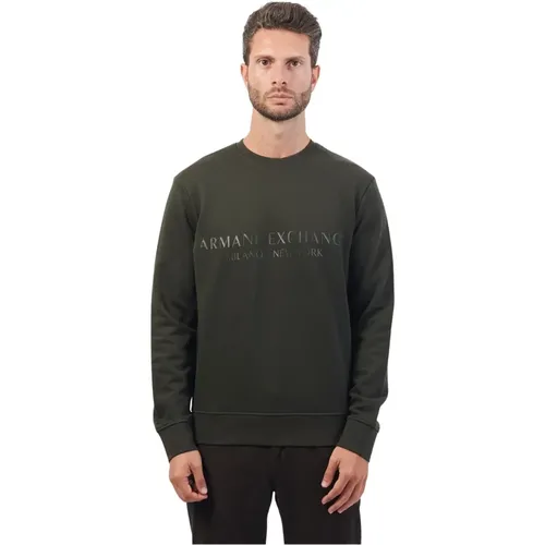 Grüner Pullover French Terry Stretch - Armani Exchange - Modalova