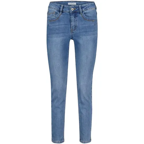 Midstone Skinny Jeans with Split Hem , female, Sizes: S, M, L - Red Button - Modalova