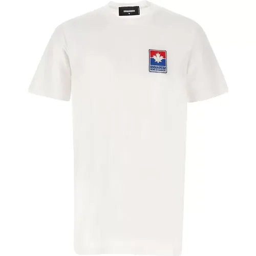 Cotton Logo T-shirt Round Neck Short Sleeve , male, Sizes: S, XL, L, 3XL, M, 2XL - Dsquared2 - Modalova