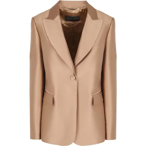 Satin-Blazer mit Reverskragen - alberta ferretti - Modalova