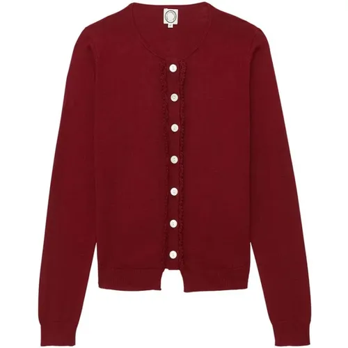 Burgunder Häkel-Cardigan Sommer Essential , Damen, Größe: XL - Ines De La Fressange Paris - Modalova