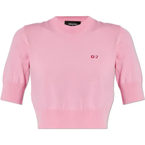 Top mit Logo , Damen, Größe: S - Dsquared2 - Modalova