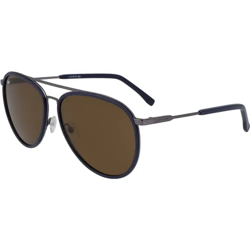 Stylish Blue Brown Sunglasses , male, Sizes: 60 MM - Lacoste - Modalova