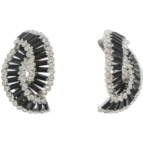 Crystal Accent Braided Earrings , female, Sizes: ONE SIZE - Alessandra Rich - Modalova