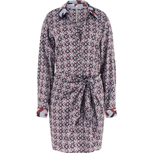 Silk Wrap Dress with All-Over Print , female, Sizes: S, M - Guess - Modalova