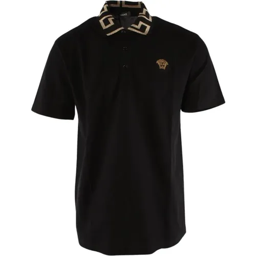 Cotton Polo Shirt , male, Sizes: XL, S - Versace - Modalova