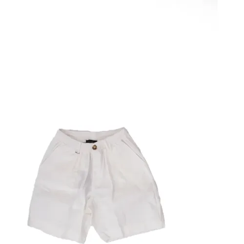 Creme Bermuda Shorts mit Logo-Detail - Paolo Pecora - Modalova